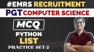 EMRS PGT Computer Science Preparation | Python List MCQ | EMRS PGT Computer Science Question Paper