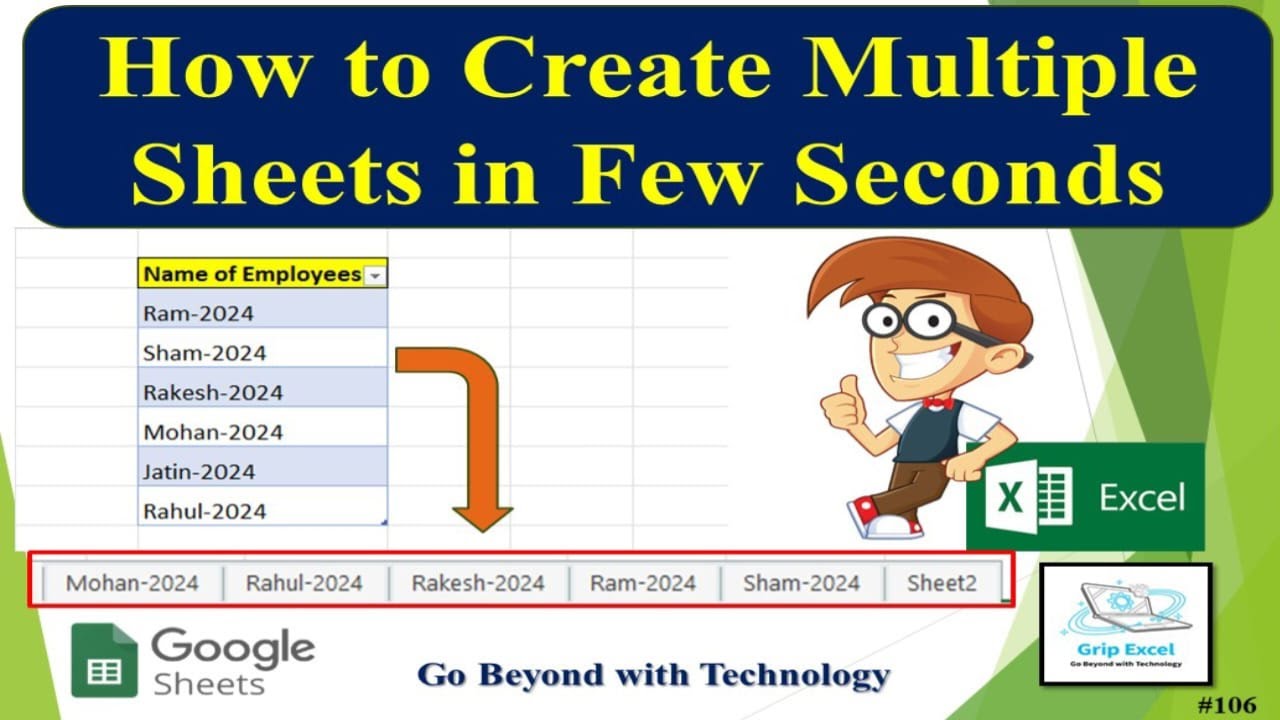 How to Create Multiple Sheets in Few Seconds in Excel| Excel में sheets ...
