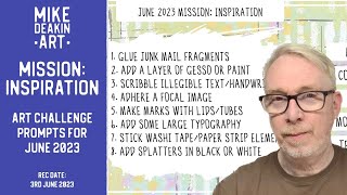 June 2023 - Mission: Inspiration Art Journal Page &amp; Prompts.