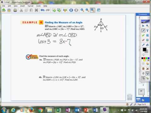 1.3 Example 4   Finding the measure of an angle