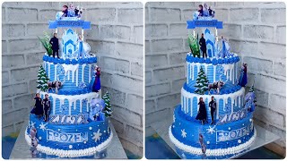 FROZEN BIRTHDAY CAKE || kue ulang tahun Frozen Tingkat 3