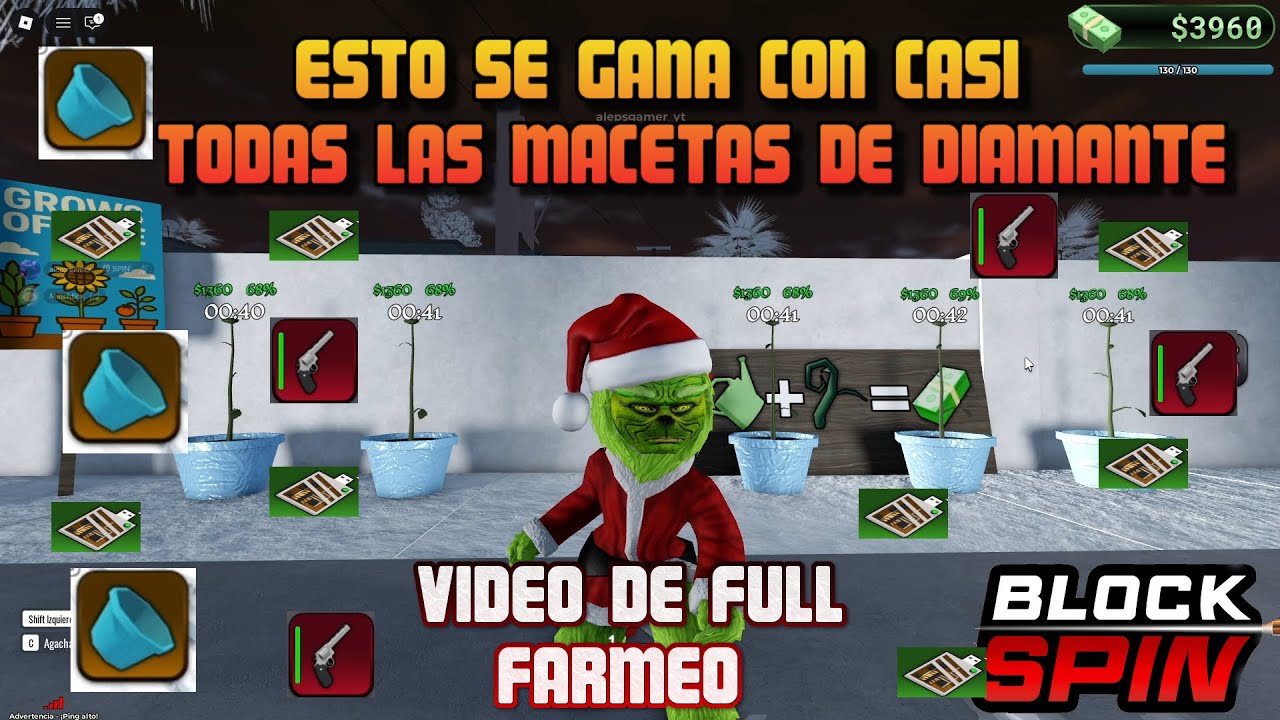 🔥BLOCK SPIN🔥ESTO ES LO QUE GANO CON CASI TODAS LAS MACETAS DE DIAMANTE💎💎🎅🎄