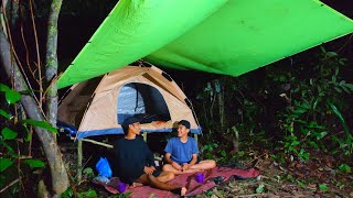 Camping in Heavy Rain Day and Night by the River, Fishing for Swamp Eels & Sleeping Soundly Until...