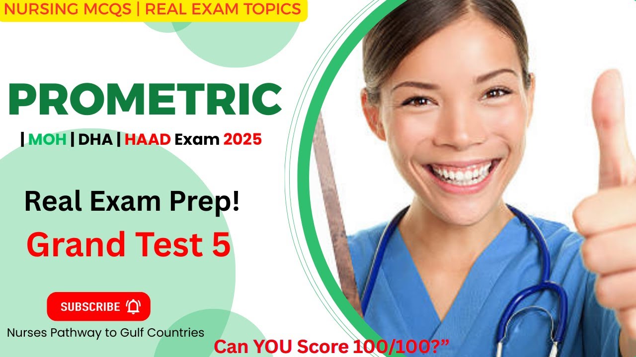 Prometric Nursing GRAND TEST 5 | 100 Real Exam MCQs + Correct Answers & Insights |MOH, DHA, HAAD