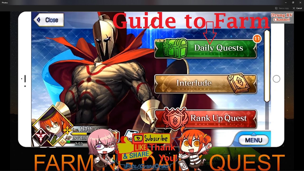 【FGO Tips】Hướng dẫn - Guide to Farm Daily Quests từ A đến Á - Fate
