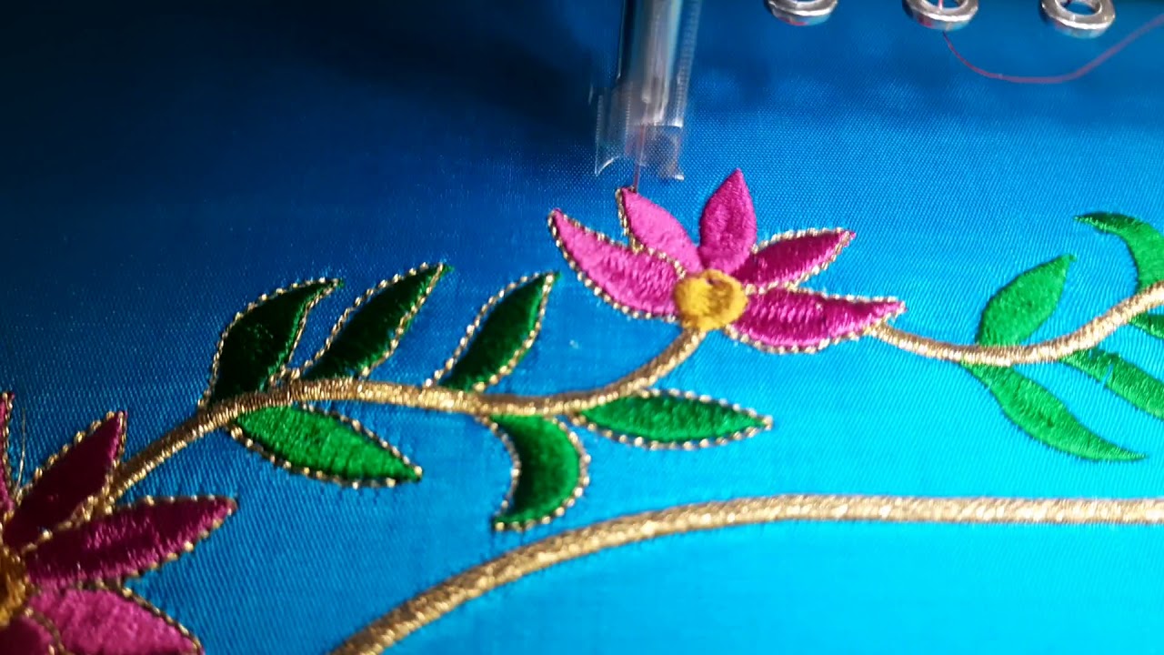 Simple LOTUS machine embroidery work (PART 2) YouTube