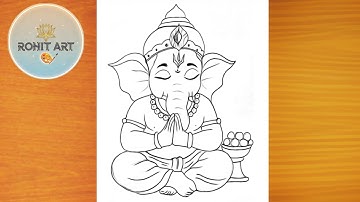 Beautiful Ganpati Ji Drawing Tutorial | Ganpati Bappa Pencil Drawing | Ganesh Ji Easy Drawing