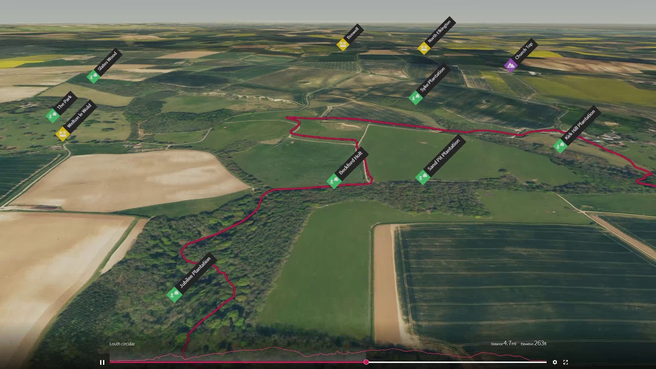 Louth, Lincolnshire Wolds - 3D fly-through