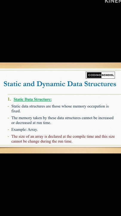 Difference between static and dynamic data structure | #4 Data ...