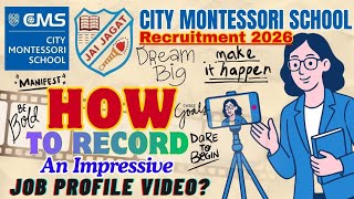 City Montessori School Form Filling|Profile Video Making for CMS Vacancy #tutorial #cmslucknow