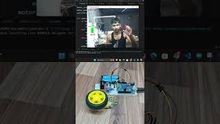 control motor speed using hand gestures! #arduino #computervision #python #opencv #shorts