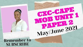 CXC-CAPE Management of Business Unit 1 Paper 2 - May/June 2021