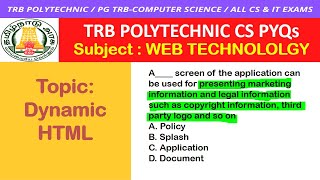 Celebrity DHTML WEB TECHNOLOGY Tamil / PG TRB Computer Science / TRB Polytechnic CSE / PG TRB CS Wealth