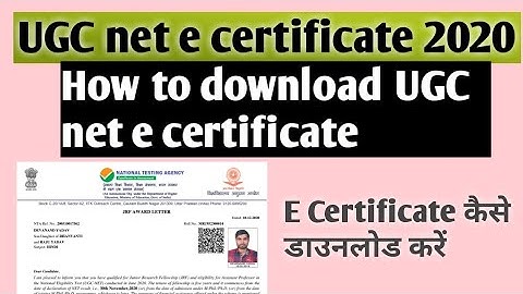 UGC net e certificate 2020 / how to download UGC net e certificate 2020