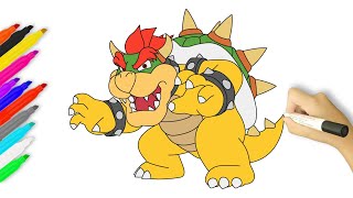 How to Draw Bowser | Super Mario Bros