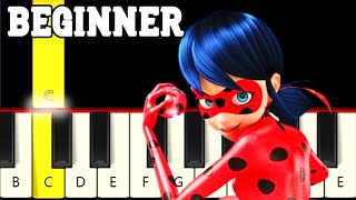 Miraculous LadyBug Theme - Very Easy and Slow Piano tutorial - Only White Keys screenshot 5