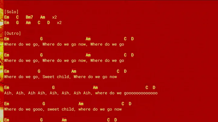 Sweet Child of Mine, Sheryl Crow, easy chords & lyrics