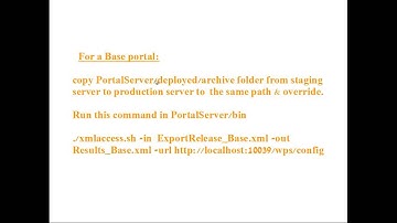 import release using xmlaccess video  - WebSphere Portal 8