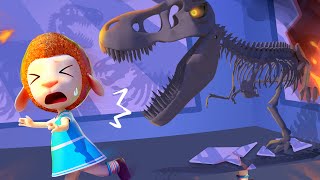Dinosaur Chasing Dolly and Friends in the Old Museum | Funny Cartoon for Kids | New Compilation