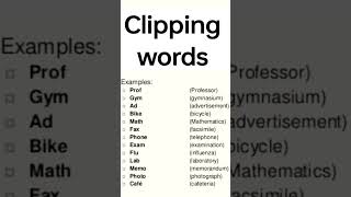 Clipping words 💯 #grammar #like #english #learning #clipping #education