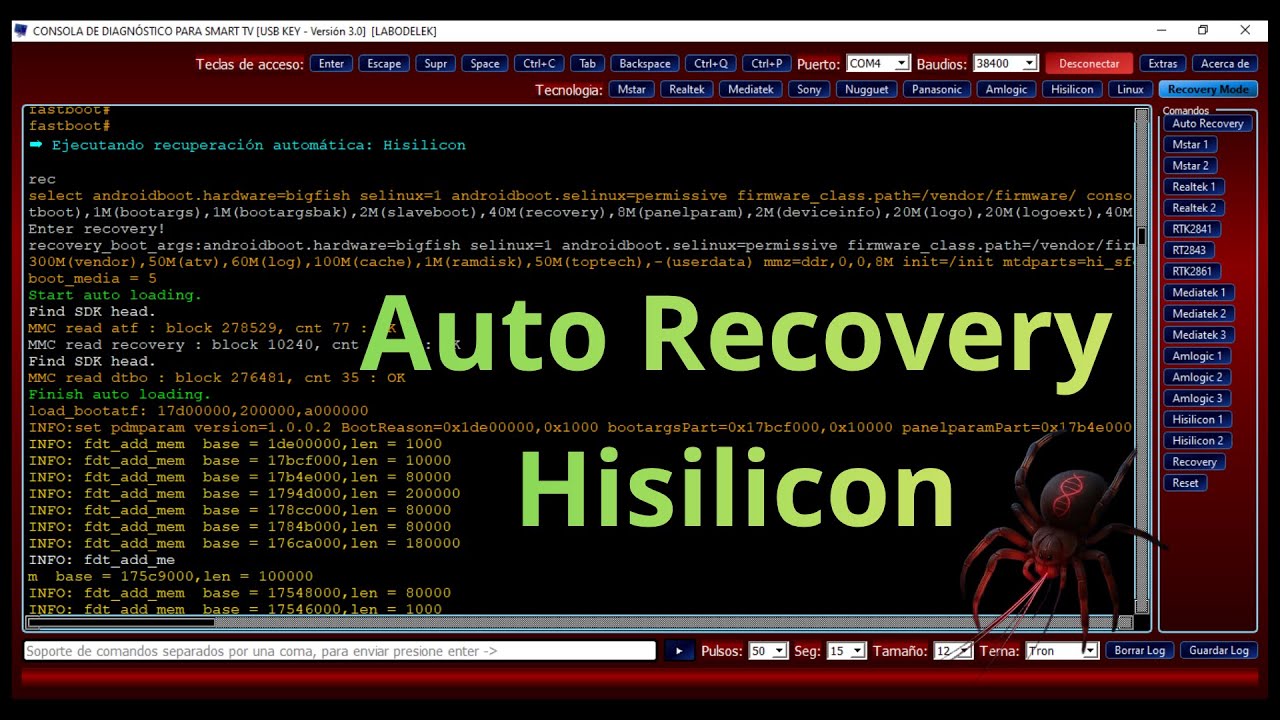Auto Recovery Hisilicon HI3751V350 - Usando USB Diagnostic Console