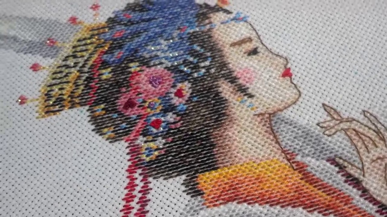 Вышивка 12 красавиц японок схема