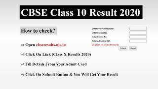 CBSE 10th Result 2020 Date,Time: How To Check CBSE Result 2020 Class 10 @cbseresults.nic.in