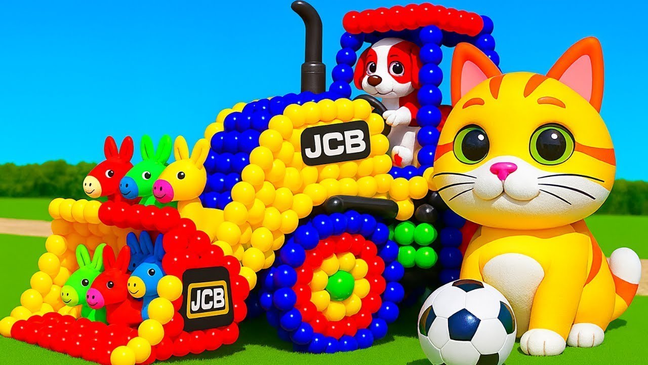 The mascot vibrato assistant JCB and Tractor on the football field is popular, co produced 23