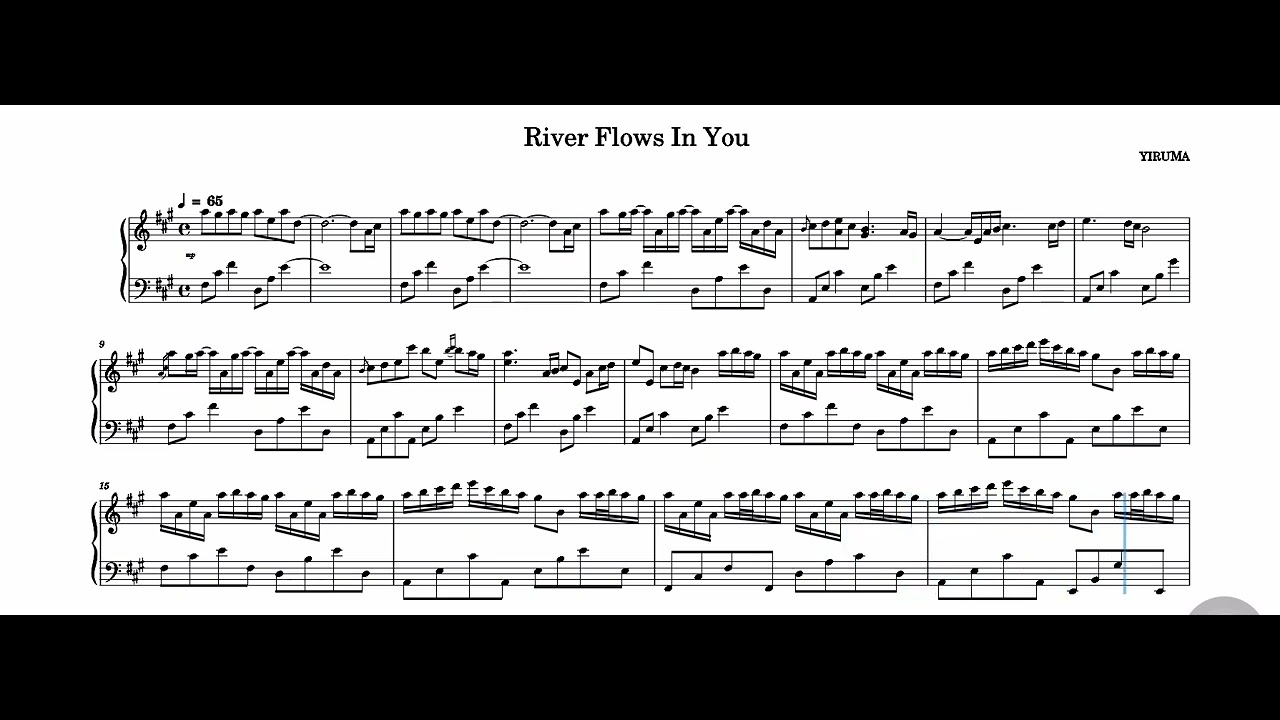River Flows in You - partitura para piano original - YouTube