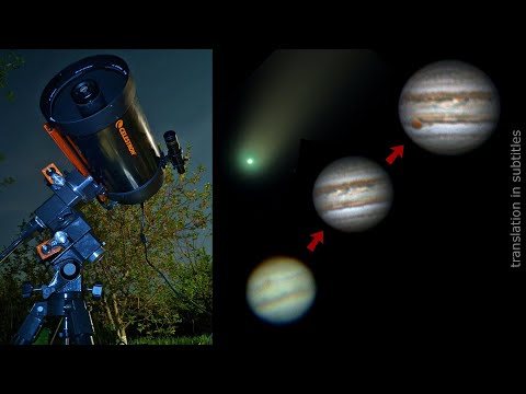JUPITER - Looking through a Telescope! Astrophoto of the planet 2020. Subtitle translation