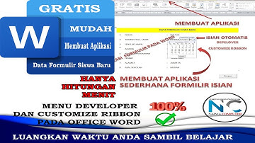 Cara Membuat Aplikasi Standar Formulir Isian pada Ms. Word, Men Developer, Customize Ribbon