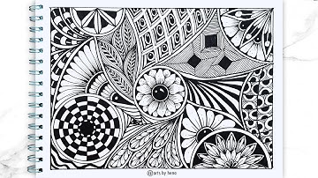 Zentangle Art For Beginners | Zentangle  inspired Art | Zentangle Pattern| Doodle Pattern |Zendoodle