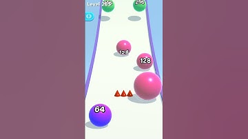 Run ball 2048 Gameplay (ios Android)  #runball #gameplay #1 all levels #1k  #shorts