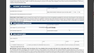 Bill Pay Direction of Investment Form