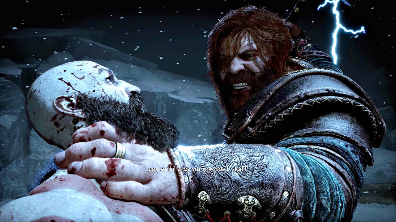 God of War 5 Ragnarok - THOR Vs Kratos Boss Fight PS5 (4K 60FPS