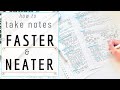 14 tips to take notes FASTER | how to write faster | how to take neat notes | StudyWithKiki