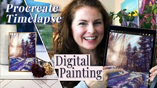 iPad Procreate Landscape Speedpaint | Woodland Snow Path Digital Painting Timelapse | Nikki Merrifox