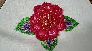Gorgeous Rose Flower Hand Embroidery