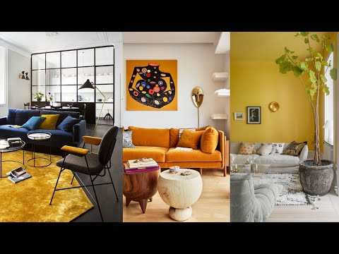 100 Yellow Decor for Living Room. Yellow Decoration Ideas, Accessories and Wall Color.