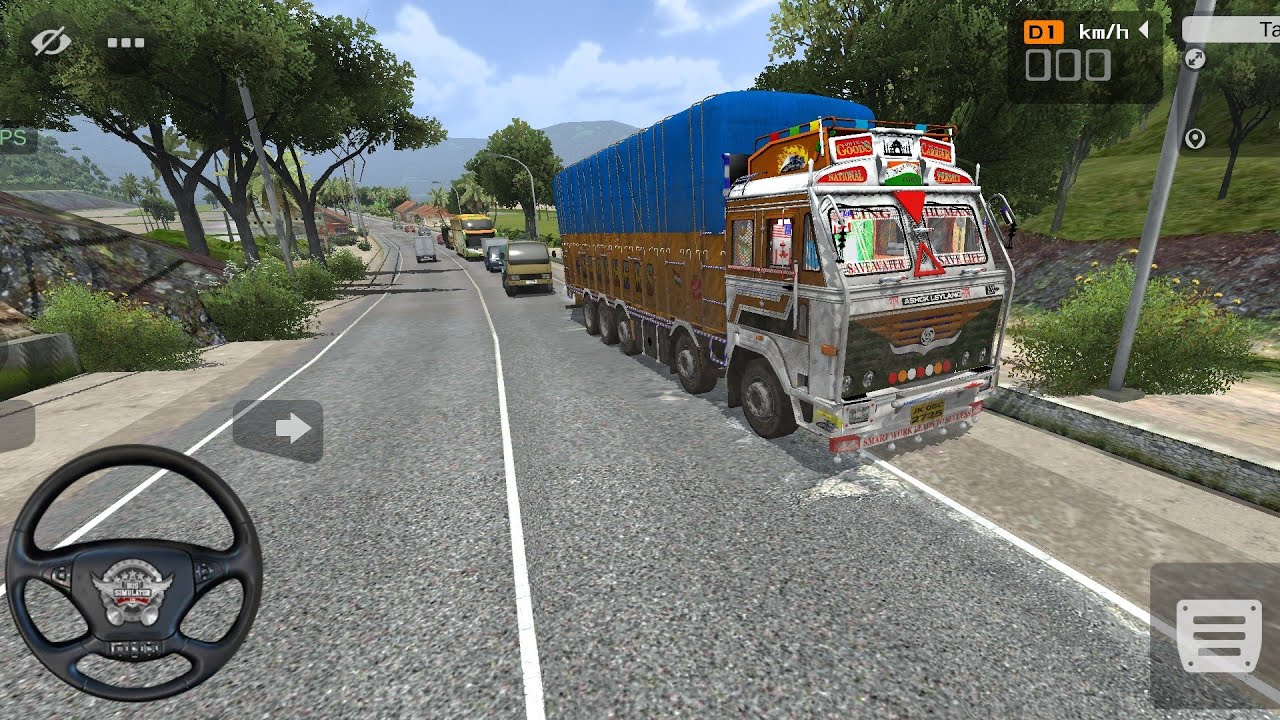  Truck simulator indonesia 🚒 || realastick game 😱 || Denjorious Road driving #bussid #