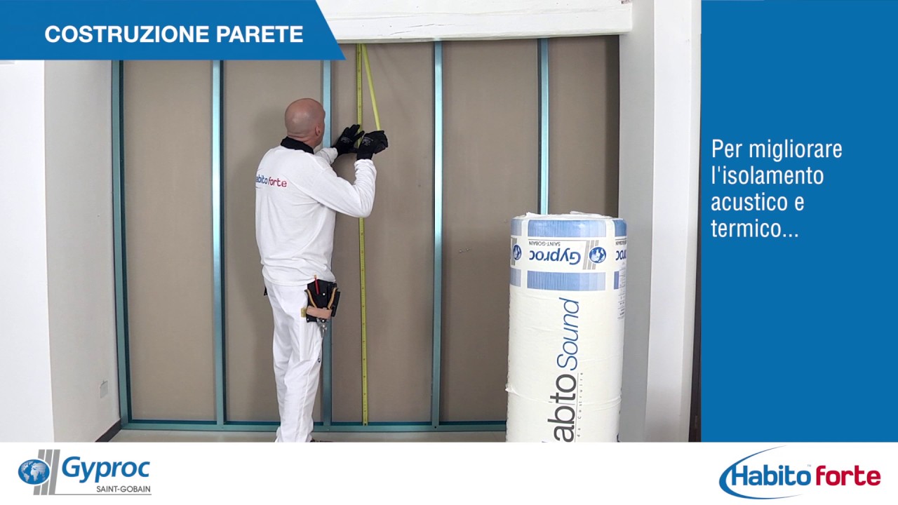Parete divisoria con cartongesso resistente habito forte youtube Creare parete in cartongesso
