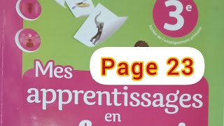 t/p page 23. Mes apprentissages en Français 3 AEP