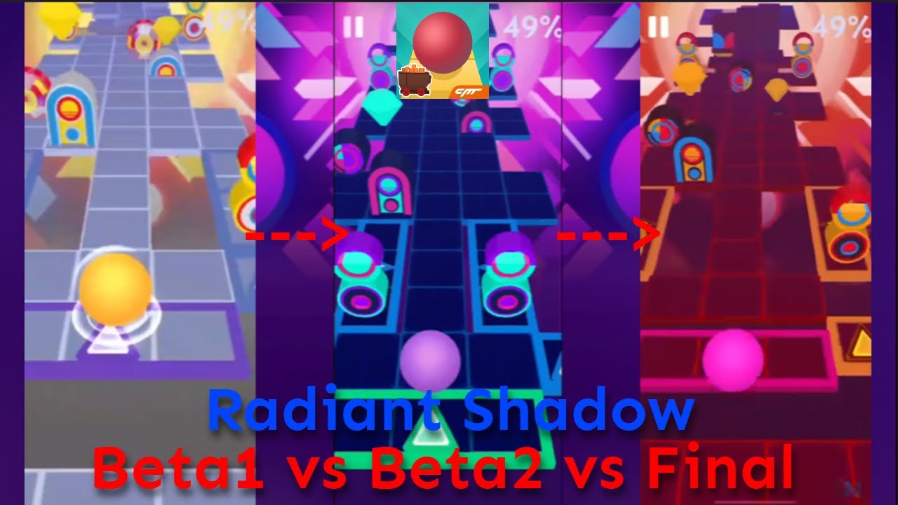 Rolling Sky - Radiant Shadow - Beta 1 vs Beta 2 vs Final (Comparison)