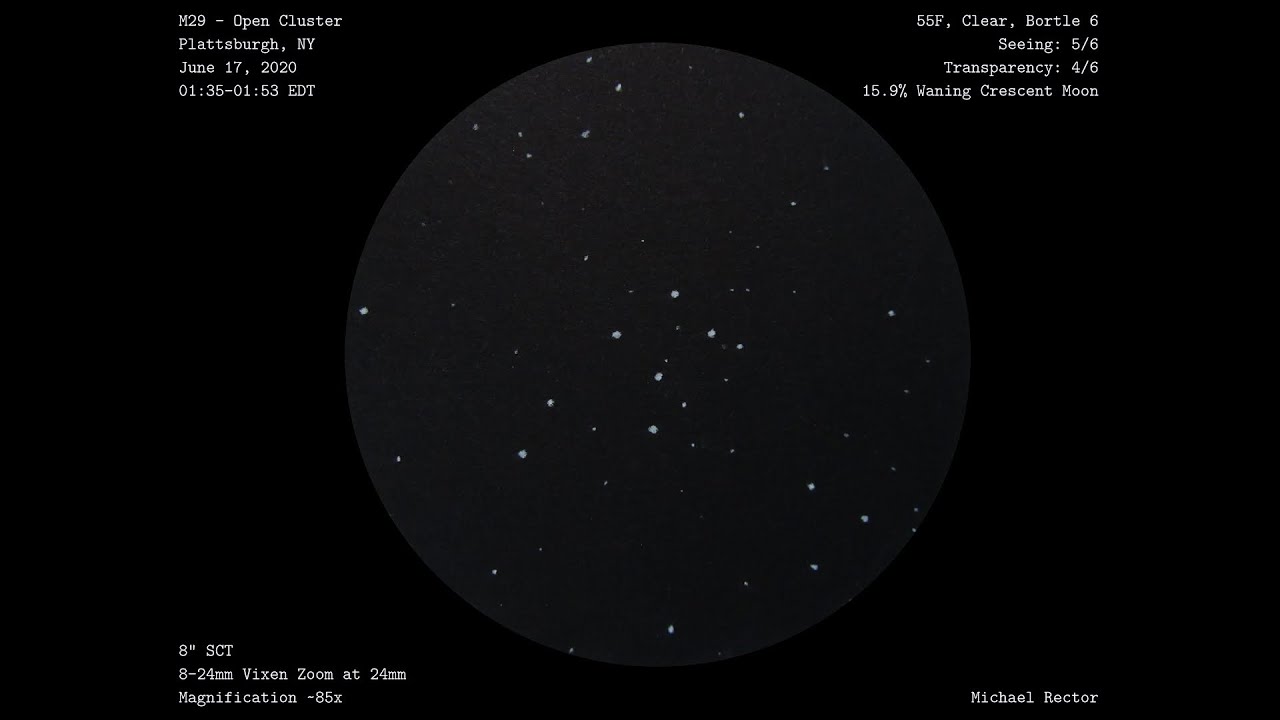Sketching M29 Open Cluster at the Eyepiece