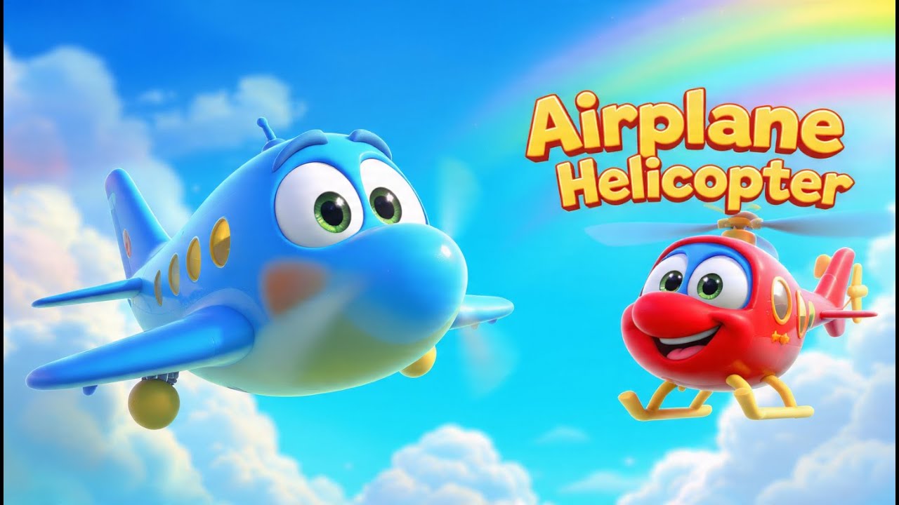 Flying Vehicles Song ✈️🚁 | Airplane & Helicopter | Fun Kids Rhyme