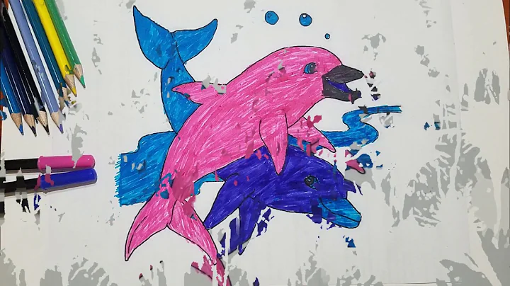 Teach Drawing for Kids | How to Draw a Cartoon Dolphin Cute and Easy.