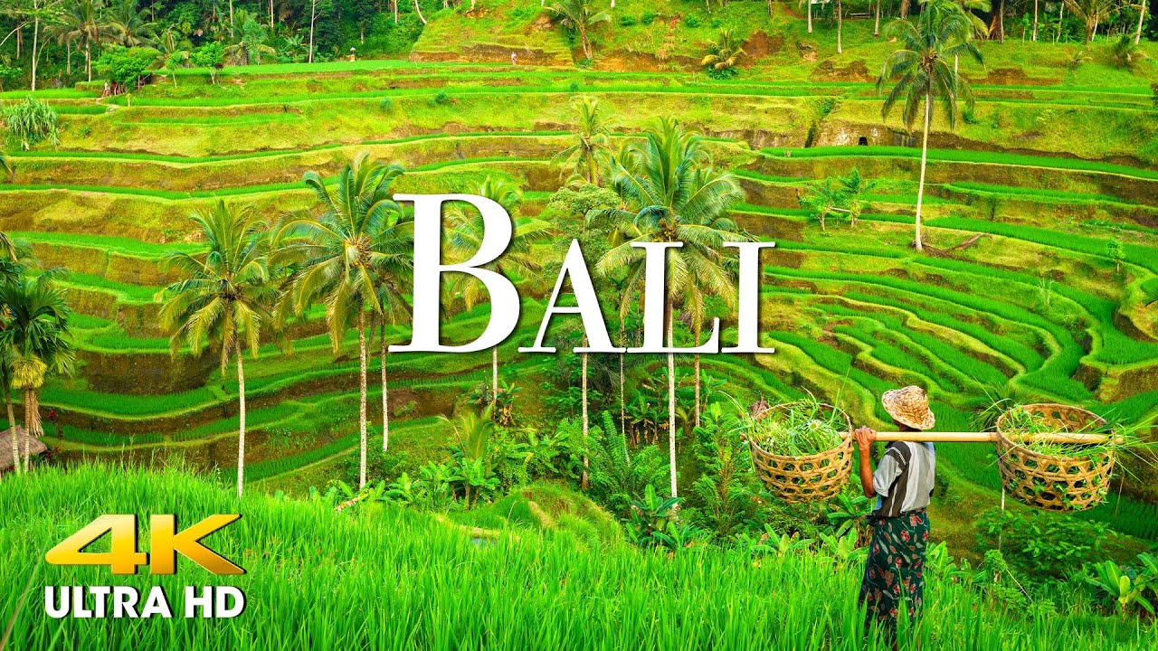 FLYING OVER BALI (4K UHD) Amazing Beautiful Nature Scenery with Relaxing Music | 4K VIDEO ULTRA HD