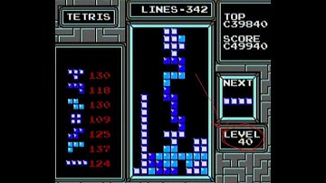 First level 40 in NES Tetris