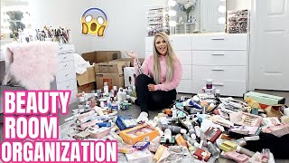 ORGANIZING \& DECLUTTERING MY NEW BEAUTY ROOM | MAKEUP, SKINCARE \& HAIRCARE ORGANIZATION