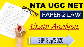 Exam Analysis NTA UGC NET 2020 (29th September) LAW